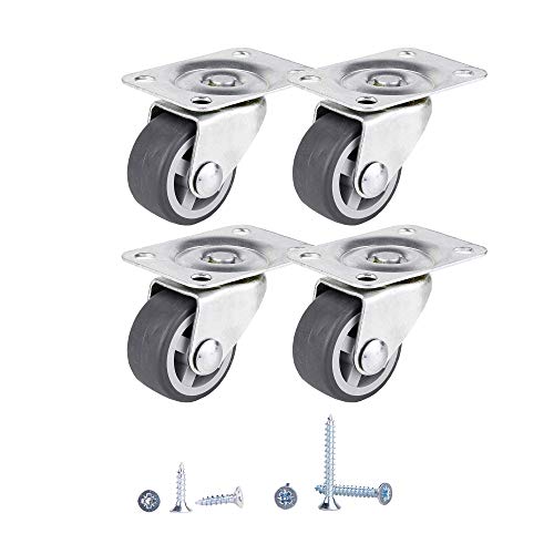 (4 Stück) Drehgelenk 30 mm Weiche Bewegung Gummi und Kunststoff Rad mit Metallplatte Möbelgerät