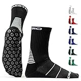 Maestro Soccer Grip Socks for Men and Women with Non-Slip Pads - Anti-Slip Socks Ideal for Football, Basketball, Sports (as1, alpha, l, regular, regular, Black)