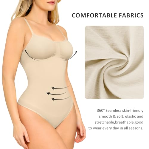 Image of FeelinGirl Shapewear Bodysuit Tummy Control for Women Seamless Body Shaper