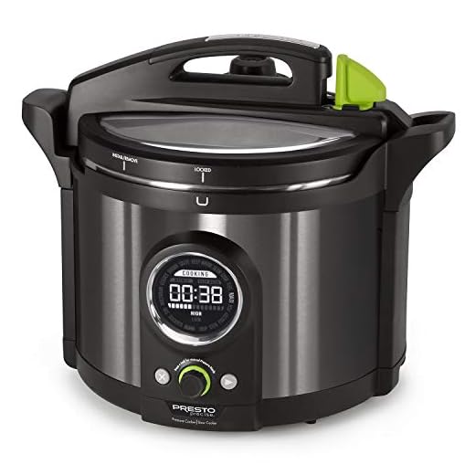 National Presto 02143 Presto Precise 10-Quart Multi-use Programmable Plus Electric Pressure Cooker, Black Stainless Steel