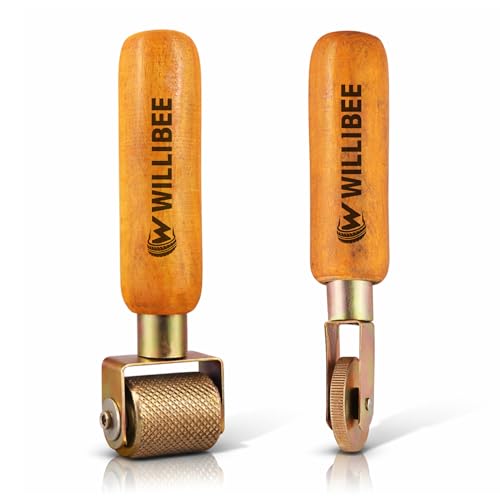 Image of WILLIBEE Tyre Patch Repair Tool Combo | Wooden Handle Tire Patch Stitch Rollers with Bearing | Tube & Tubeless Puncture Repair (Set of 2)