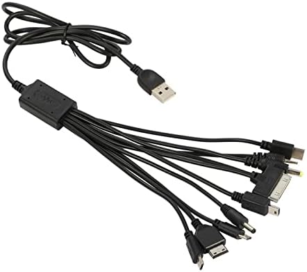 Cutwif 10 in 1 Universal Multifunction Cable Fit USB Charger Cell Mobile Phone MP4 Zaf Black