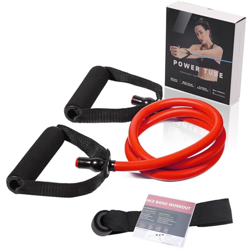 Image of Resistance Bands with Handles for Working Out Women and Men, Exercise Bands with Door Anchor, Stretch Bands for Home Workouts, Simple Guide Included
