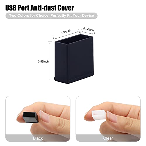 Bushibu Usb Cover Cap, 20 Pcs Black Clear Plastic Usb A Male Anti-Dust Plug Cover #TOP1