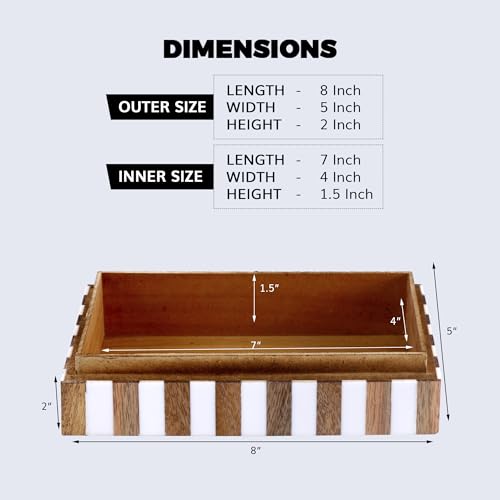 Image of Handicrafts Home Decorative Box for Living Room, Entryway or Bedroom - Farmhouse Memory Box, Jewelry, Gift Box - Trending Home Decor Accents 2024, Keepsake for Wedding Memories - Trance, 8x5x2 inch