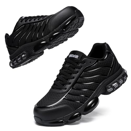 Image of DYKHMILY Steel Toe Steel Toe Shoes for Men Steel Shoes Non-Slip Work Shoe Work Shoes Comfortable Safety Safety Shoe Zapatos de seguridad para Hombre Size 9,Black