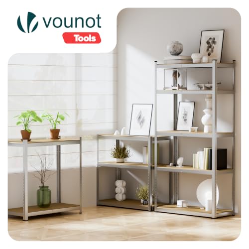 vounot Lot de 2 Étagère de Rangement en Acier Galvanisé à 5 Niveaux 180x90x40cm Etagère Charge Lourde Tablette Ajustable Charge Max 875kg Idéal pour Rangement de Garage Atelier Cuisine – vue 5