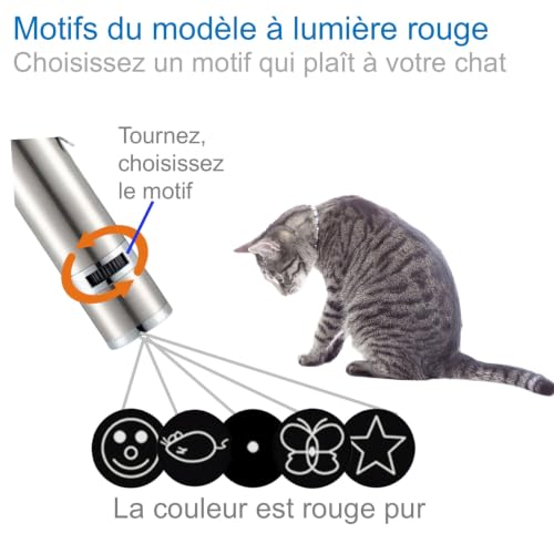 EASERIA Jouet interactif pour Chat, Jouet à lumière pour Chats, pour l'exercice Physique et l'instinct de Chasse du Chat, 7 Fonctions en 1, Rechargeable par USB – vue 3