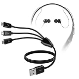 BoxWave Cavo Compatibile con LG Tone Triumph (HBS-510) - Cavo MicroUSB MultiCharge, Cavo di Ricarica MultiMicro USB Cavo Micro USB - Nero