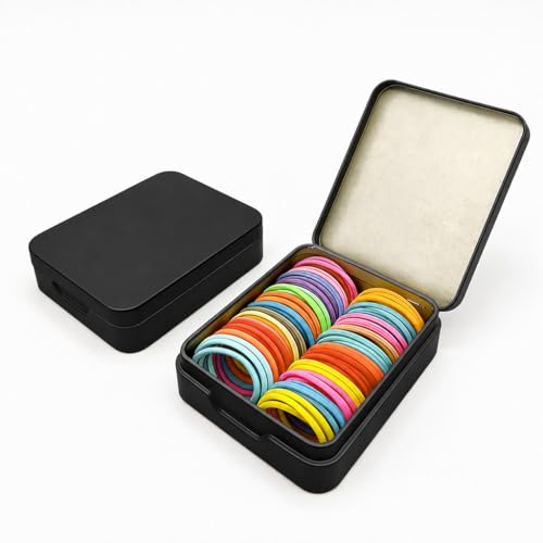 Image of HASTHIP 2Pcs Tin Box - Rectangular Portable Travel Small Box Tiny Metal Container Mini Storage for Cotton Balls, Swabs, Floss, 9.3x7.5x2.5cm