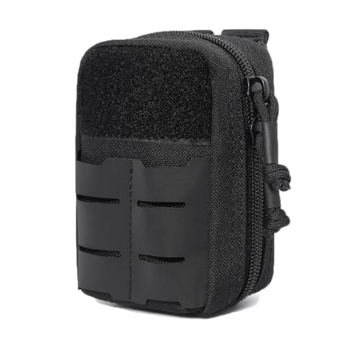 Azarxis Molle Pouches, Tactical Compact EDC Small Utility Pouch Waist Bags Sundries Storage Admin Organize Gear Gadget for Military Backpack (Black)