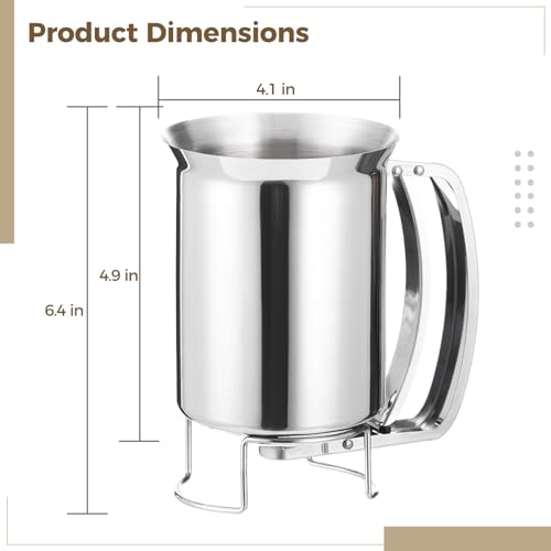 Stainless Steel Pancake Batter Dispenser, 900 ml / 32 oz Batter Separator with Squeeze Handle, Kitchen Baking Tool for Cupcakes, Crepes, Waffles, Takoyaki - Image 6