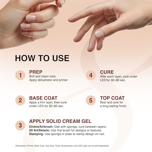 Paleta de Cre8tion Nail Art Gel Solid Cream 9 colores miniatura 5