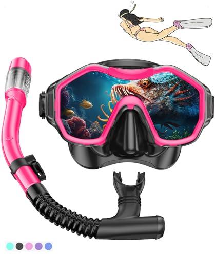 iParaAiluRy Maschera Snorkeling Maschera Subacquea Adulti con Maschera Antiappannamento e Snorkel, Maschera e Boccaglio Snorkeling per Snorkeling Nuoto e Immersioni