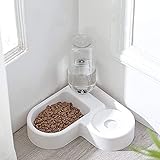 ★【Ahorre espacio】 La forma de este recipiente para perros tiene forma de corazón. Coloque el tazón de comida en la esquina de la pared, no obstaculizará el movimiento humano, ahorrando espacio y manteniéndolo limpio. Este Comedero automatico de mascotas es una gran herramienta para el hogar. dispensador agua fuente perro