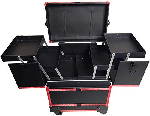 BYCDD Trolley Kosmetikkoffer Schminkkoffer, Multikoffer Etagenkoffer mit 360° Rollen Beauty Make-up Koffer,A