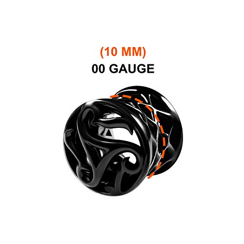 2PCS Blackline Alloy Flesh Ear Ring Stretcher Lobe Gauge Tunnel Plug Piercing Jewelry Choose Sizes2