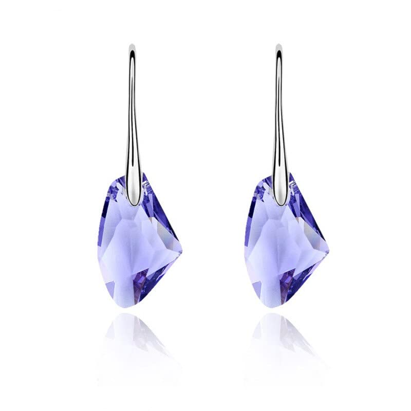 Boucles d'oreilles longues en acier inoxydable et cristal irrégulier