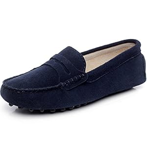 Jamron Dames Klassiek Suede Vlinderdas Penny Loafers Comfortabel Handgemaakt Slipper Moccasins