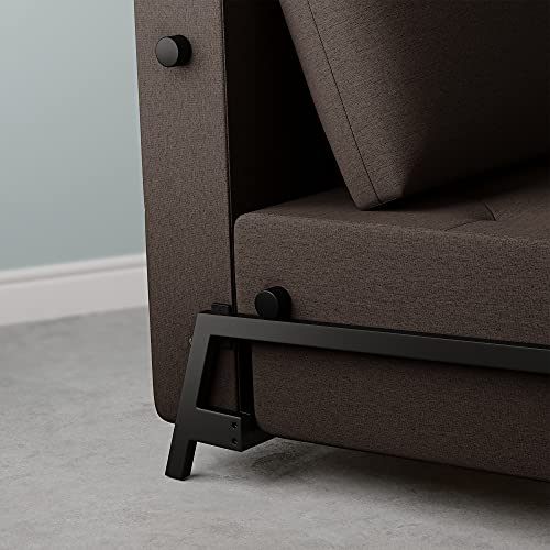 Serweet Sofa Bed, 2 In 1 Multifunction Convertible Sofa Chair, Breathable Linen Fabric & Sturdy Metal Frame Futon Sleeper Bed For Living Room, Office, Dorm, Apartment, Easy Assembly (Dark Brown) #TOP6