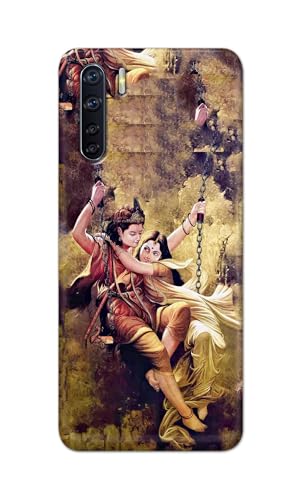 Image of Printed Hard Back Cover for Oppo F15 | Oppo F15s Back Cover (Radha Krishna Love -J1) -190724(EA)