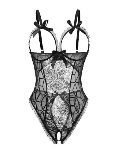 Image of Avidlove Women One Piece Lingerie Sexy Lace Babydoll Mini Bodysuit
