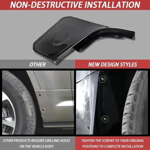 Image of 4PCS Widened Tire Mud Flaps Splash Guards for Landrover Defender 90 /110 2020-2023, Vehicle Wheel Protector Mudflaps Exterior Accessories (Bright Black)