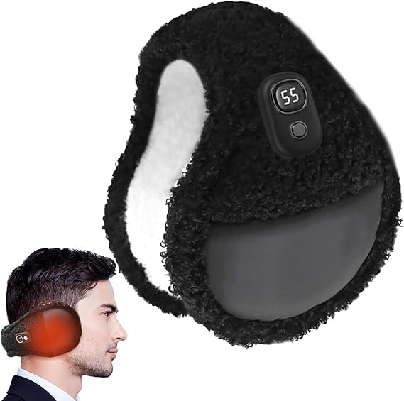 Orejeras cálidas, calentadores de oídos, protección térmica plegable, 3 modos de temperatura, forro polar, orejeras térmicas, apagado automático, para deportes al aire libre, actividades de invierno