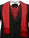 CJ Apparel Red Mens Nepalese Solid Color Design Fashion Scarf Scarves Face/Neck Wrap Gift Hand Made in Nepal New