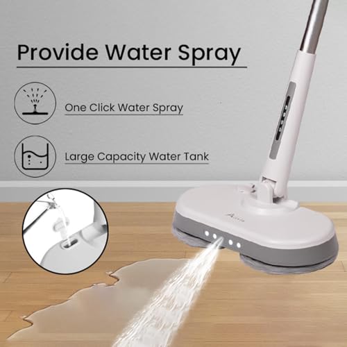Alivio Wireless Electric Mop, Powerful Spin Head 150rpm for Cleaning Various Floor, Foot Prints, Sebum Stains, Invisible Bacteria, Marble Floor, Dust (Grey) - Image 4