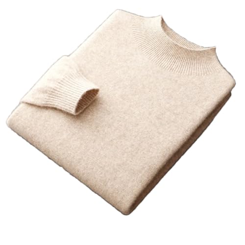 Men 100% Merino Wool O-Neck Thickened Knit Pullover Cashmere Sweater Autumn Winter Textured Casual Top - Main Image