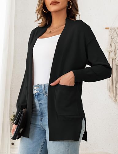 OmicGot Women's Long Sleeve Cardigan Sweaters Lightweight Casual Open Front Cropped Shrug Sweaters for Women S-XL3