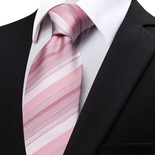 Image of YourTies Men's Neckties Striped Tie and Plaid Neckties for Men Woven Silk Tie Gold Tie Clip Set