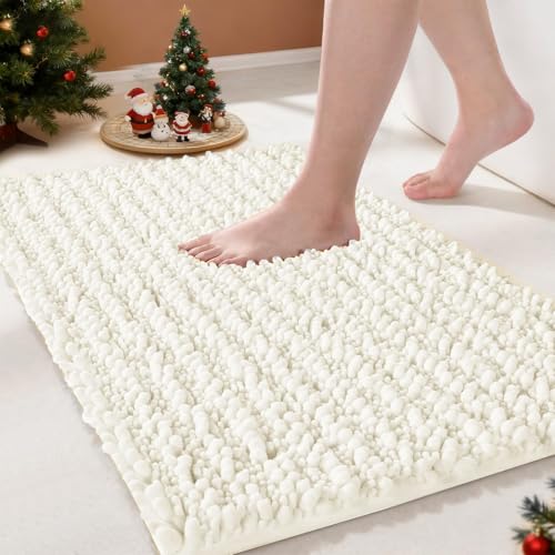 Catálogo de Tapete blanco los más solicitados. 42 SQEEQE Alfombra Antideslizante Tapete para Baño40x60 CM, Tapete para Piso Lavable a Máquina Alfombra de Chenilla de Piezas,Ducha, Dormitorio, Pasillo,Fácil de...