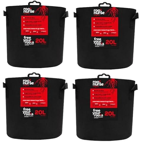 Root Nurse 4 x 20L Fabric Pots for Hydroponics Cover