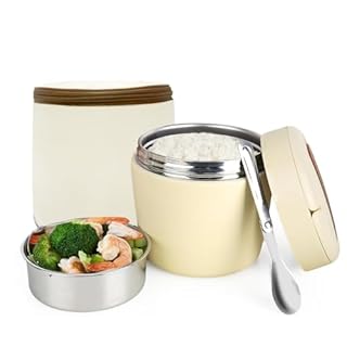Thermos per Alimenti Caldi1500ml, Contenitore Termico per Alimenti con Cucchiaio Pieghevole, Lunch Box Termico in Acciaio Inossidabile, Porta Pranzo Termicos per Zuppa, Porridge, Riso, Verde