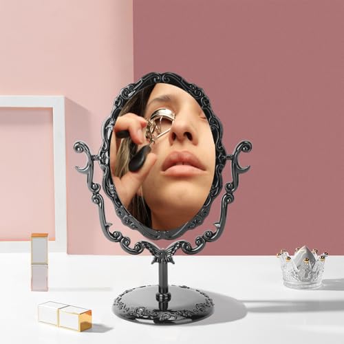 Espejo Vintage Giratorio para Maquillaje con Marco Negro miniatura 2