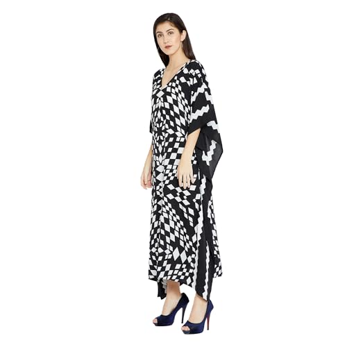 Image of Oussum Women Kaftan Plus Size Polyester Summer Lightweight Caftan Swimsuit Cover Ups Maxi African Mumu Lounge House Dress