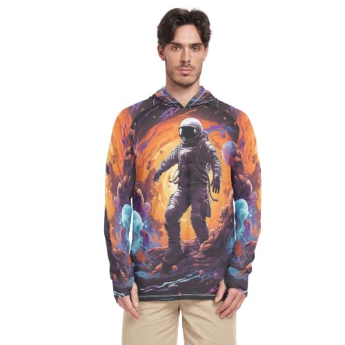 Rash guard de pêche et running imprimé cosmique pour sessions en plein air