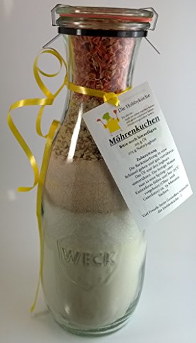 Möhrenkuchen Backmischung Inhalt 850g in dekorativer 1040ml Weckflasche ideal als Geschenk Cover