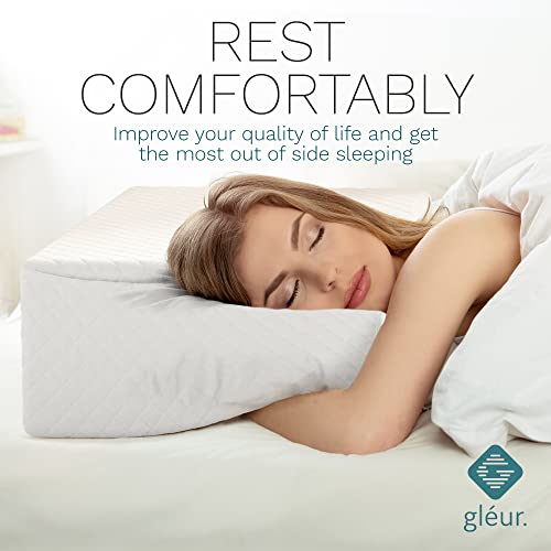 Gleur Square Pillow For Side Sleepers - Made In Usa, Cool Gel Memory Foam Cushion Rectangle Pillow - Therapeutic Neck & Shoulder Pain Relief, Cervical Support - Thick Bed Pillow 24"X 12" X6" #TOP6