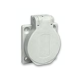  Socle de prise NF 50x50mm - 2P+T 10-16 A - IP54 - connex. arr. - gris - PRATIKA