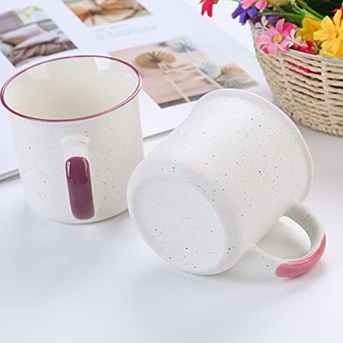 Luxshiny Tazas de Café Esmaltadas Tazas de Café Vintage Tazas de Té de Metal Simples Sopa de Campamento Tazas de Beber… - Imagen 3
