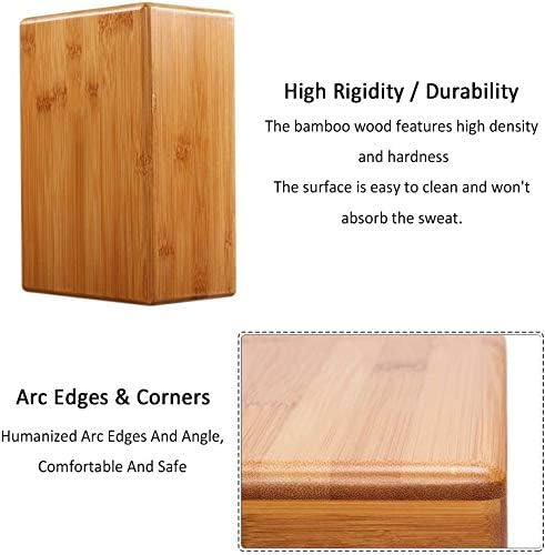 Bamboo Yoga Blocks Bricks, Handstand Block, Support Bricks to Deepen Poses, Improve Strength and Aid Balance and Flexibility, Non-toxic, Odorless, and Water-Resistant - Image 6
