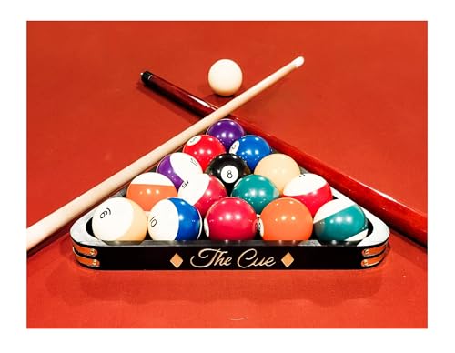Professional Pool Triangle Rack for 8-Ball Tabletop Gaming, Custom Engraved Billiards Accessories and Equipment, Handmade Wood Frame, Personalized Gift for Men or Women