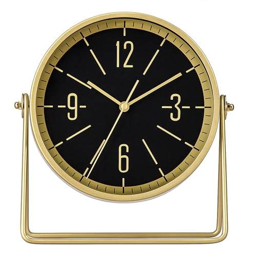 AYRELY® Vintage Metall-Tischuhr – Leise Kaminuhr ohne Ticken...