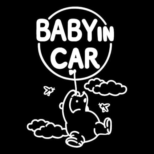 くま クマ の プーさん 風船 baby in car 車 ステッカー シール ベビー ベイビー イン カー かわいい おしゃれ キャラクター グッズ シンプル 雑貨 ギフト プレゼント お祝い 子供 赤ちゃん カワイイ オシャレ 防水 お洒落 可愛い(1