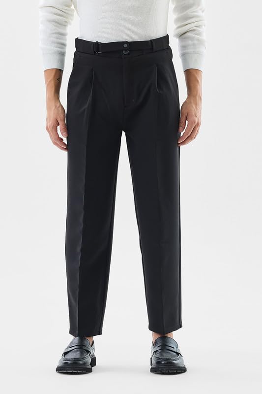 Image of SNITCH Black Korean Relaxed Fit Trousers