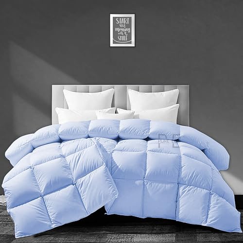 Image of PURE ECO Heavy Winter 400 GSM Comforter Double Bed Size (90 inchX100 inch) - Soft Quality Winter Blanket Soft Microfiber Fill - Duvet /Blanket Double Bed - Sky Blue Color
