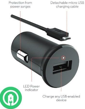 Turbo Fast Powered 15W Vertu Signature Touch SmartPhone Car Charger with Detachable Hi-Power MicroUSB Cable!
